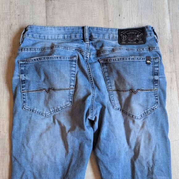 Mens Buffalo Davie Bitton Slim Stretch Skull Worn & Repaired Distressed Jeans 32 - Picture 8 of 11